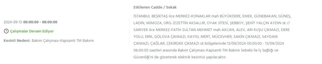 İstanbullular dikkat: BEDAŞ'tan13 Eylül cuma için elektrik kesintisi duyurusu 15